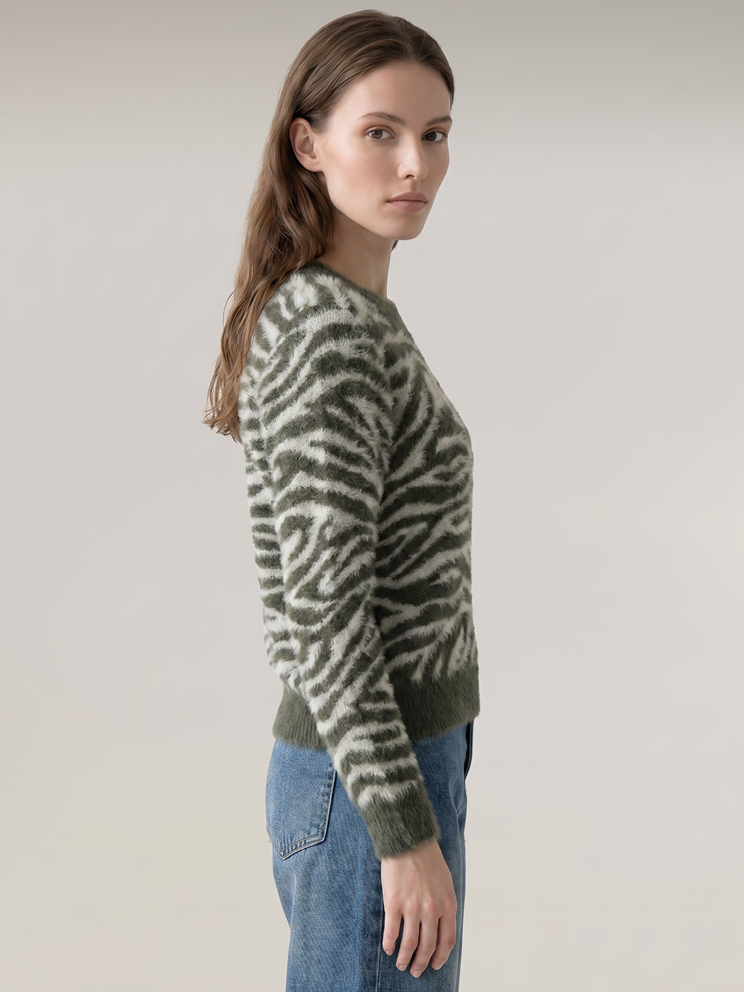 Animal Print O-Neck Pullover