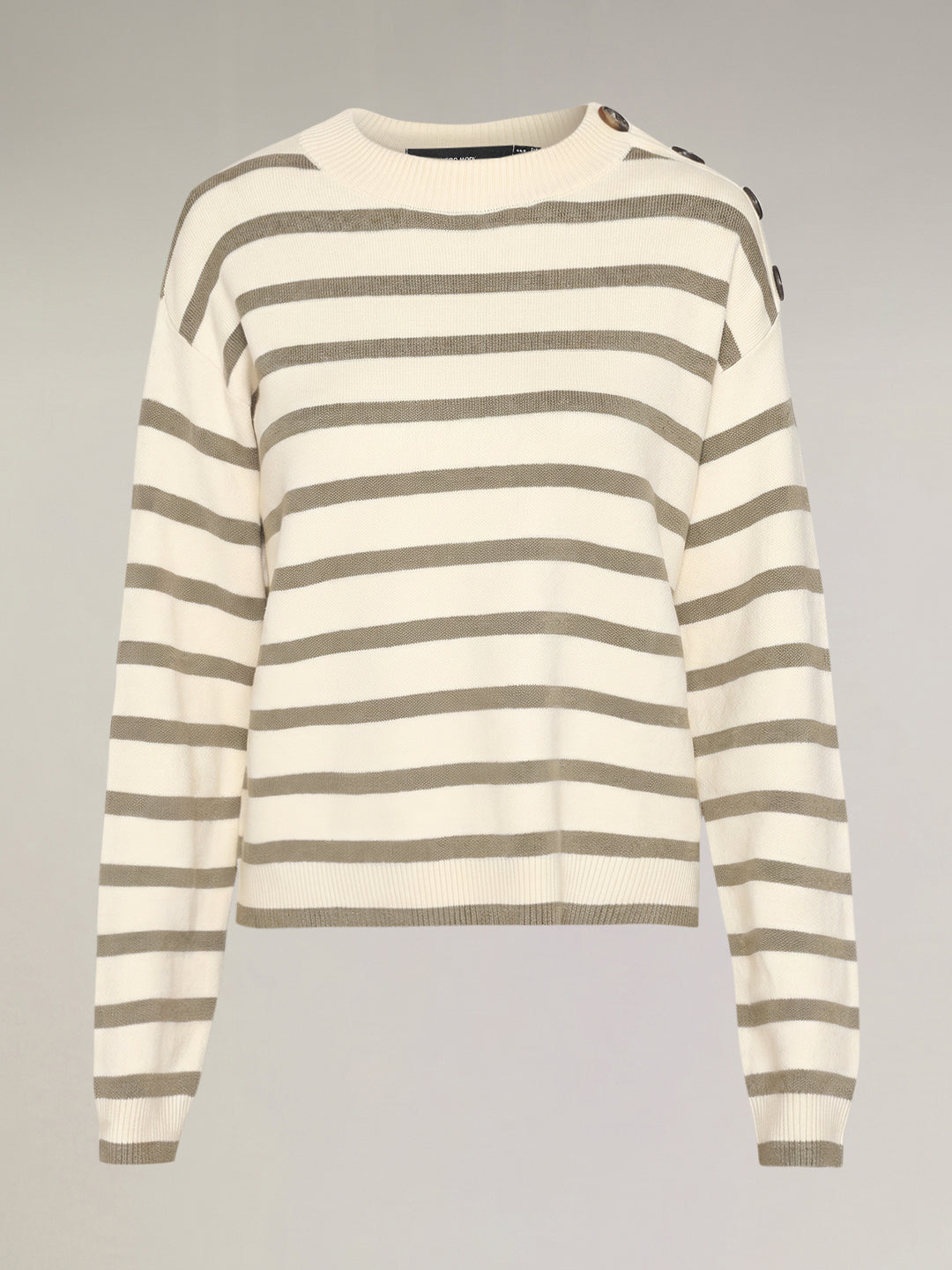 Striped Button Detail Pullover