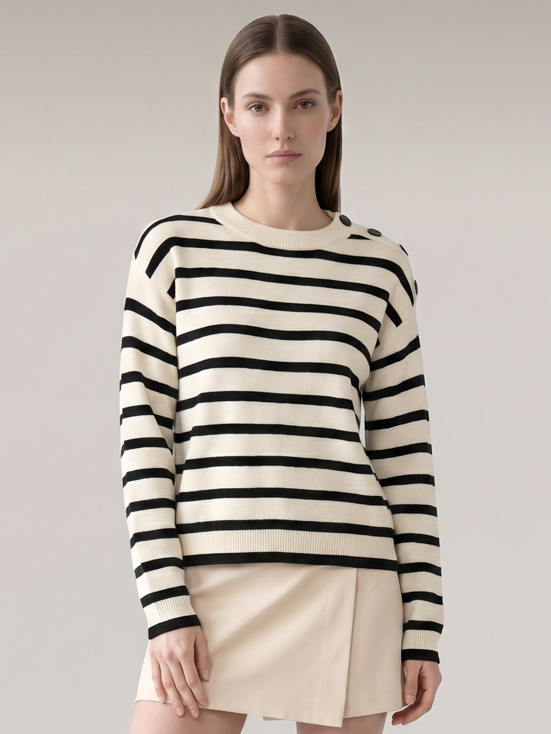 Striped O-Neck Pullover