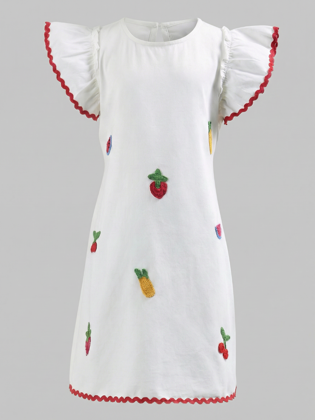 GIRLS Embroidered Flutter Sleeve Dress