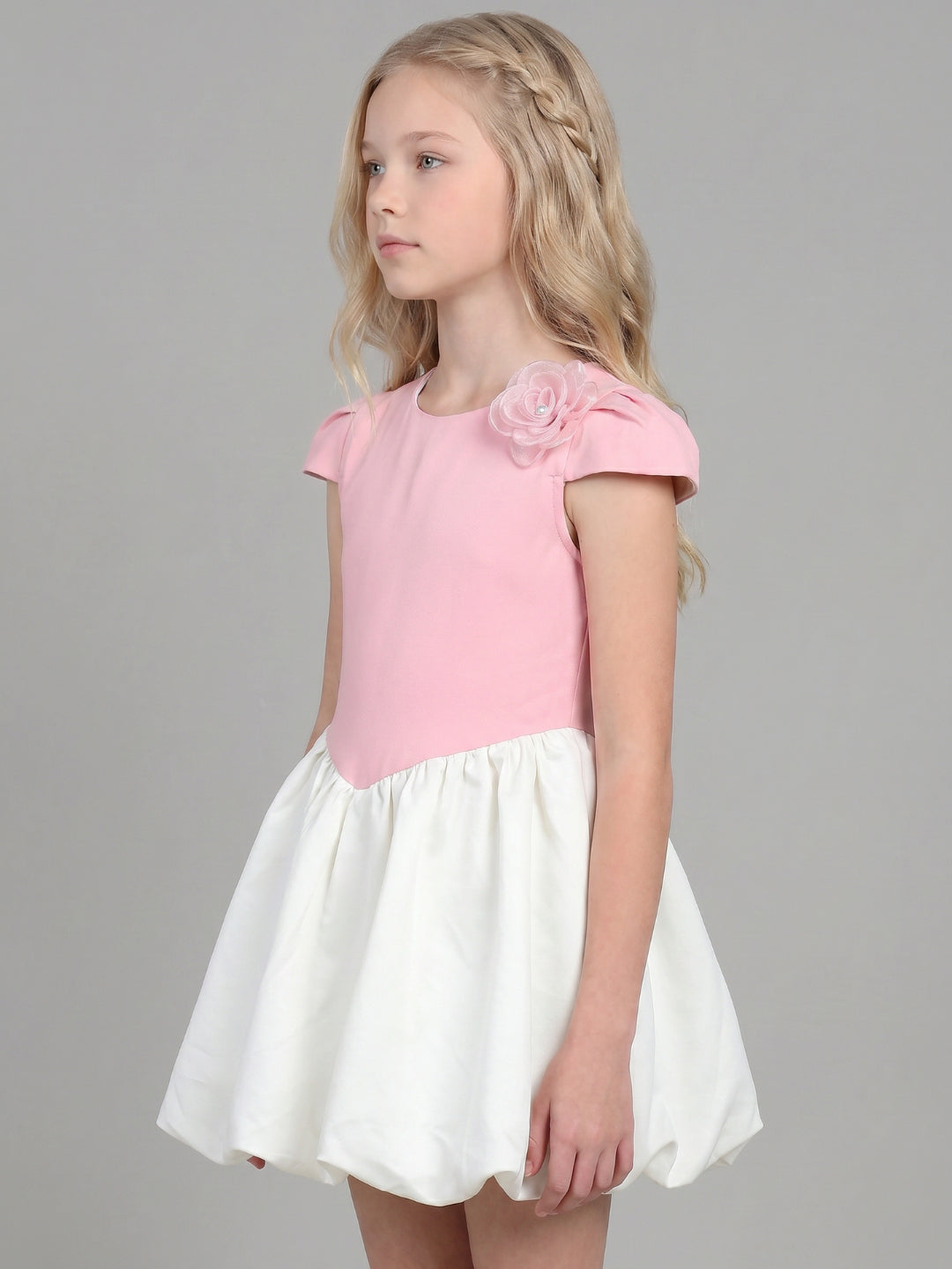 GIRLS Pink Colourblocked Dress