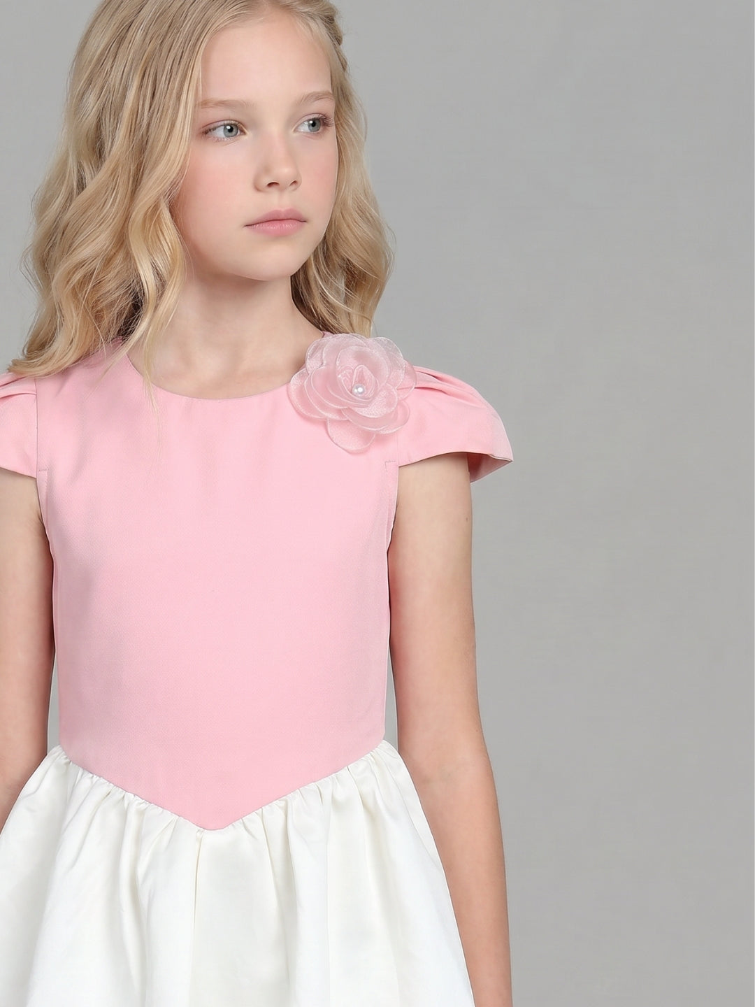 GIRLS Pink Colourblocked Dress