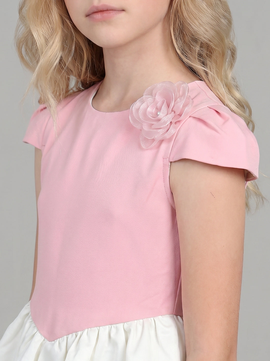 GIRLS Pink Colourblocked Dress