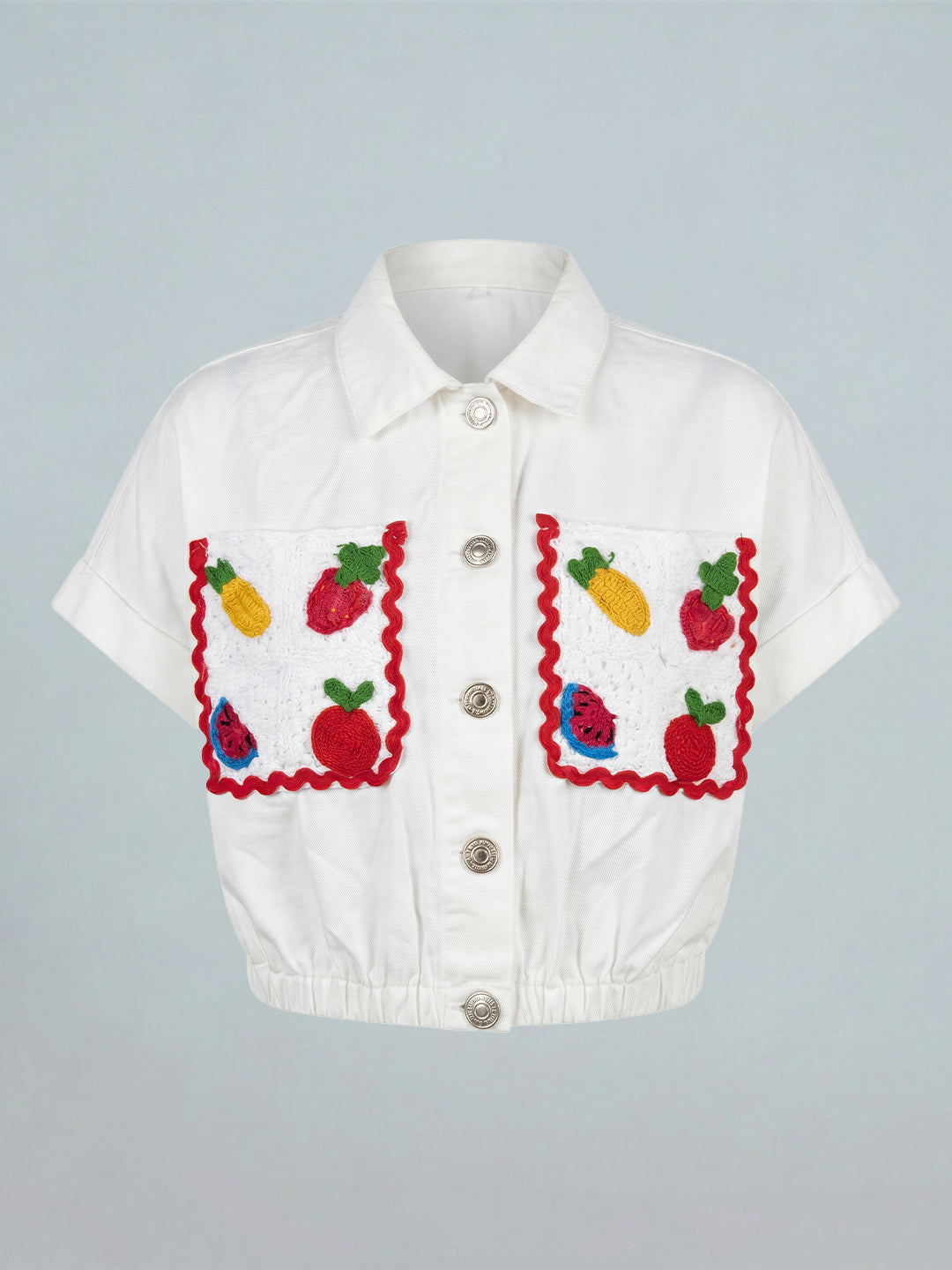 GIRLS Embroidered Cropped Shirt