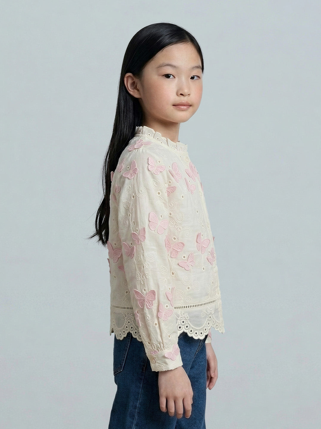 GIRLS Pink Embroidered Shirt