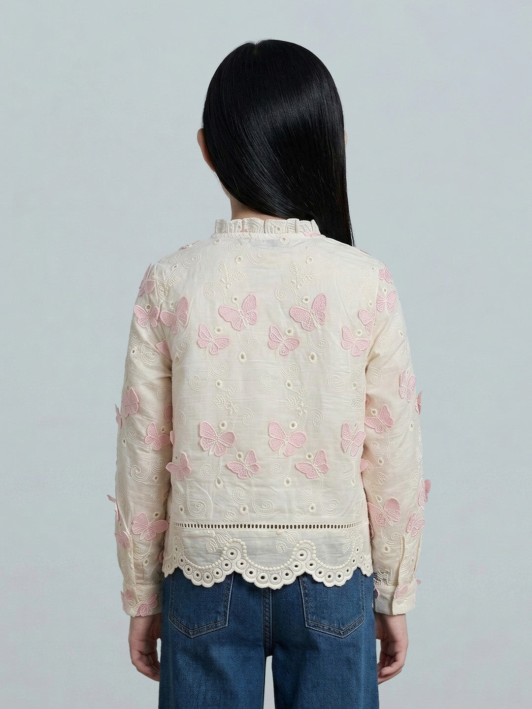 GIRLS Pink Embroidered Shirt