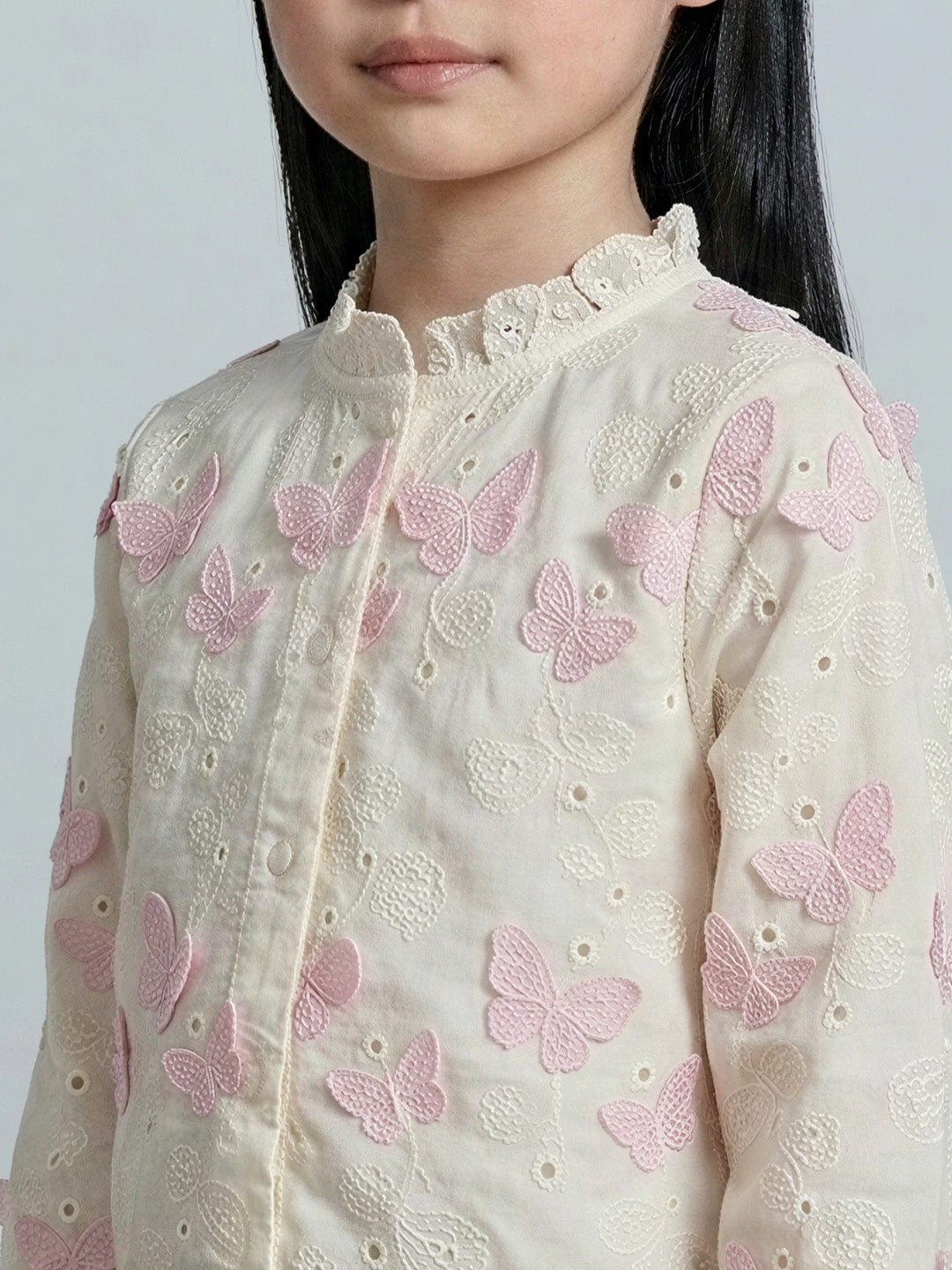 GIRLS Pink Embroidered Shirt