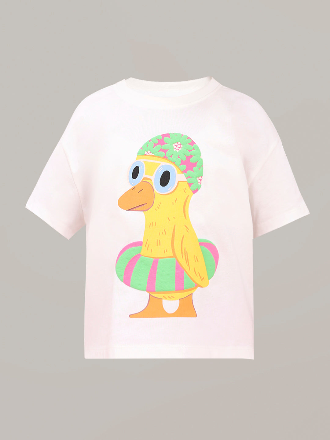 GIRL White Duck Print T-shirt