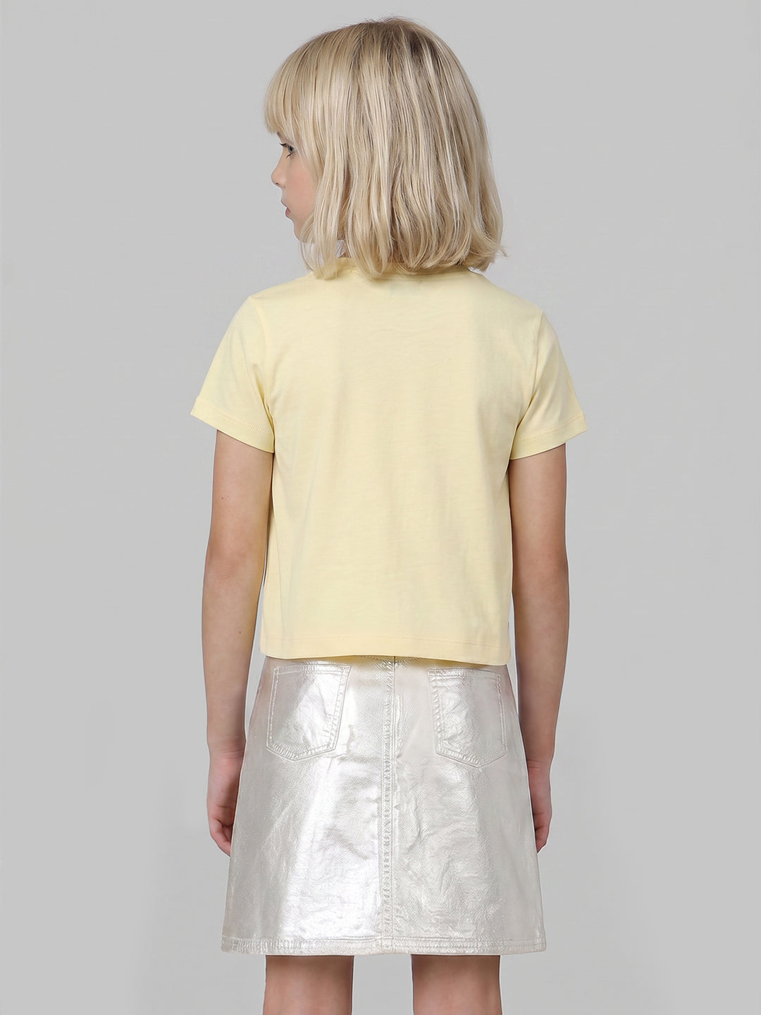 GIRLS Yellow Graphic Print T-shirt
