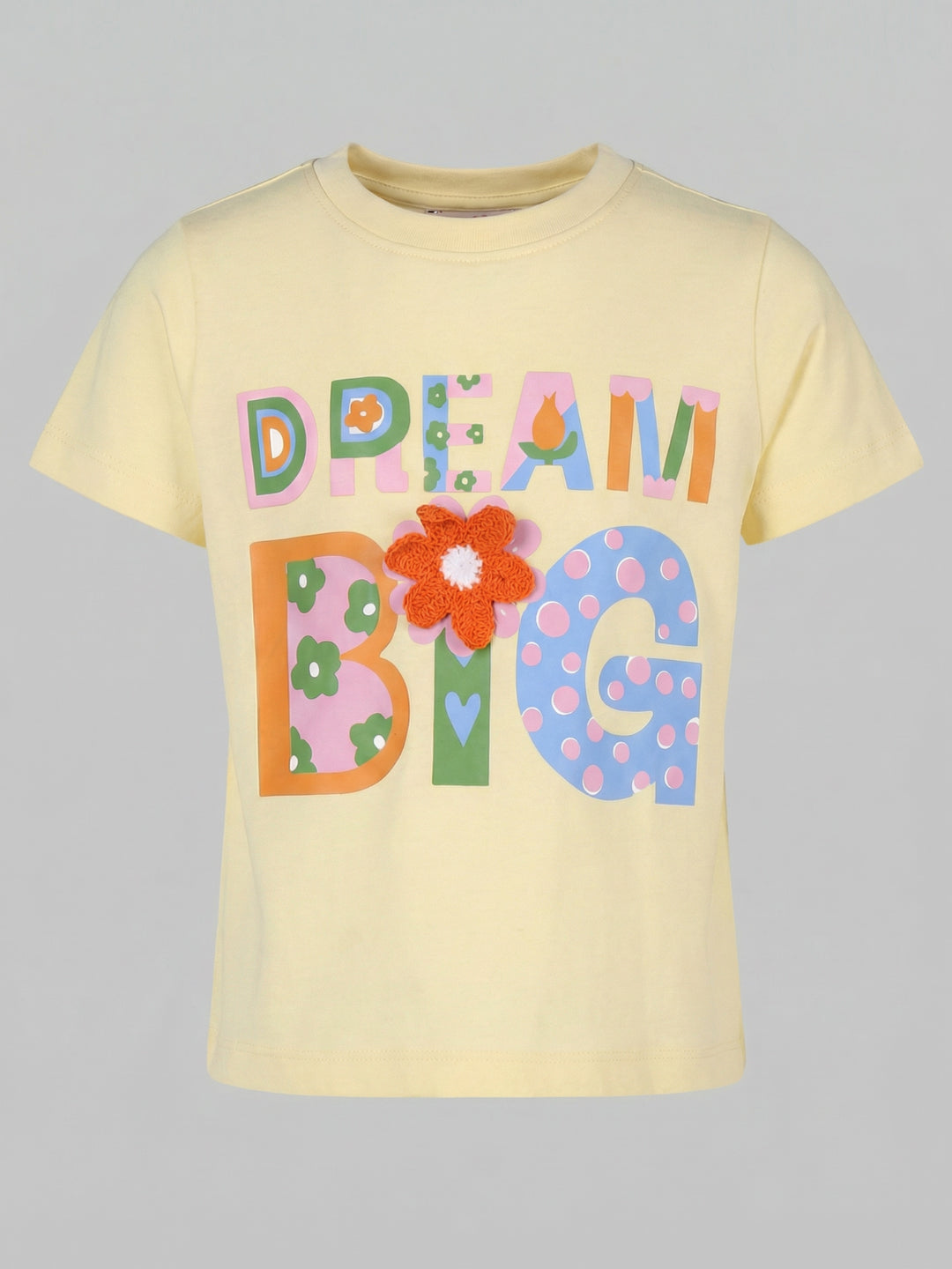 GIRLS Yellow Graphic Print T-shirt