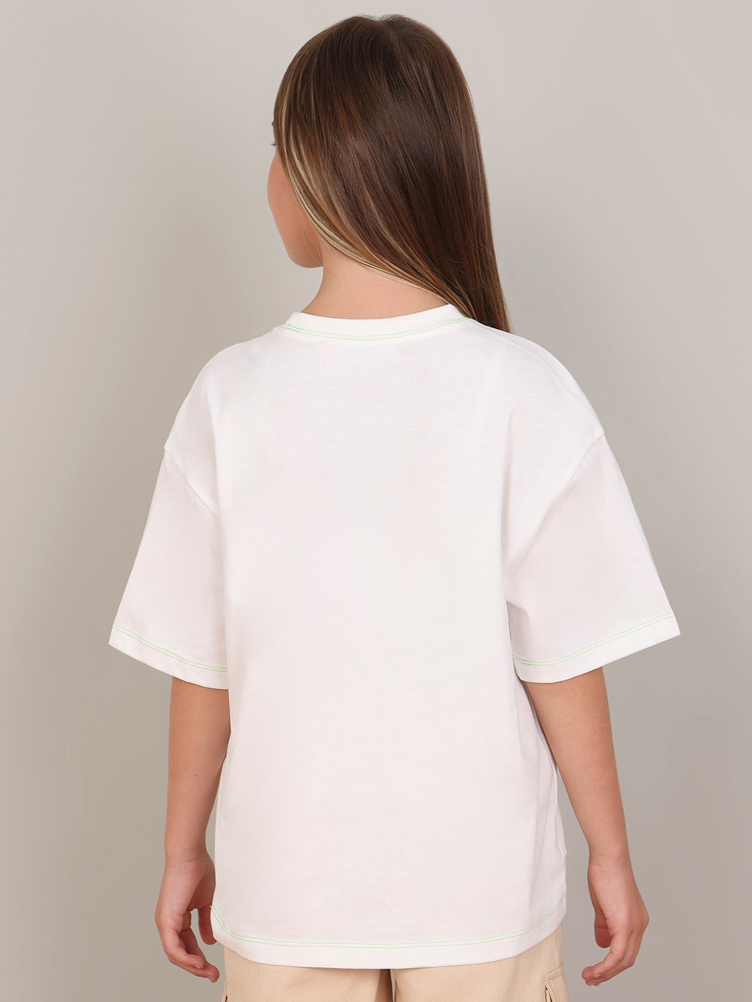GIRL White Printed Cotton T-shirt
