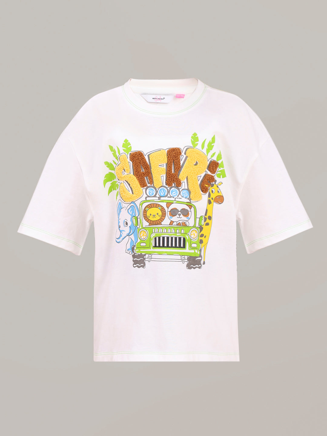 GIRL White Printed Cotton T-shirt