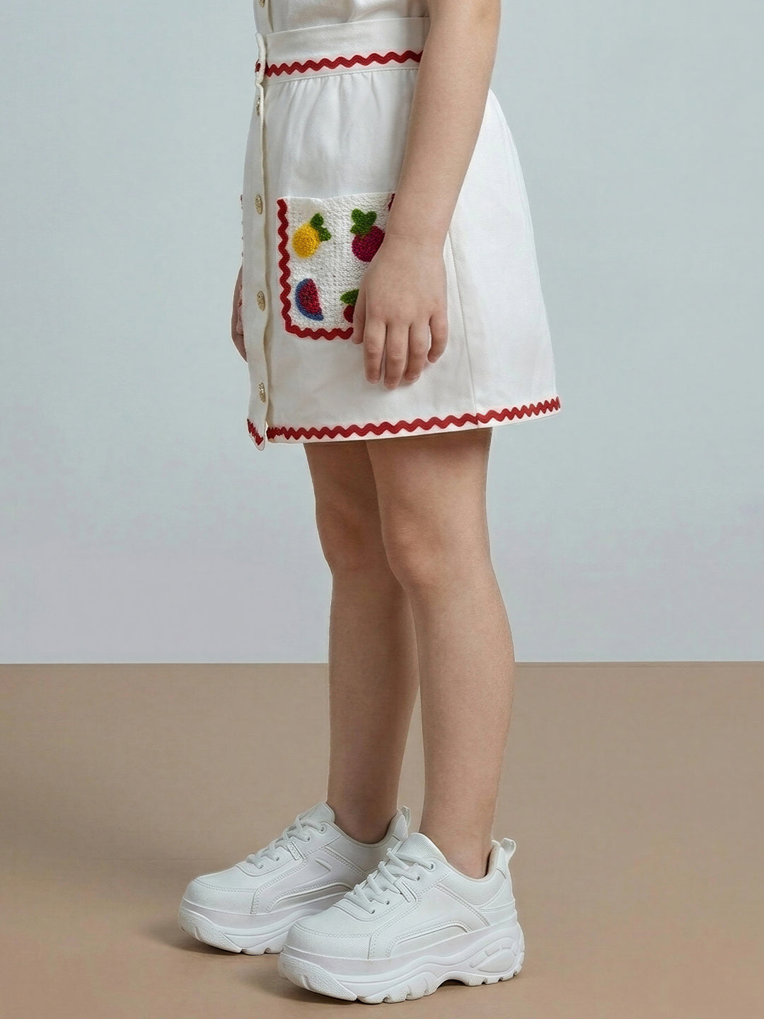 GIRLS Embroidered Cropped Skirt