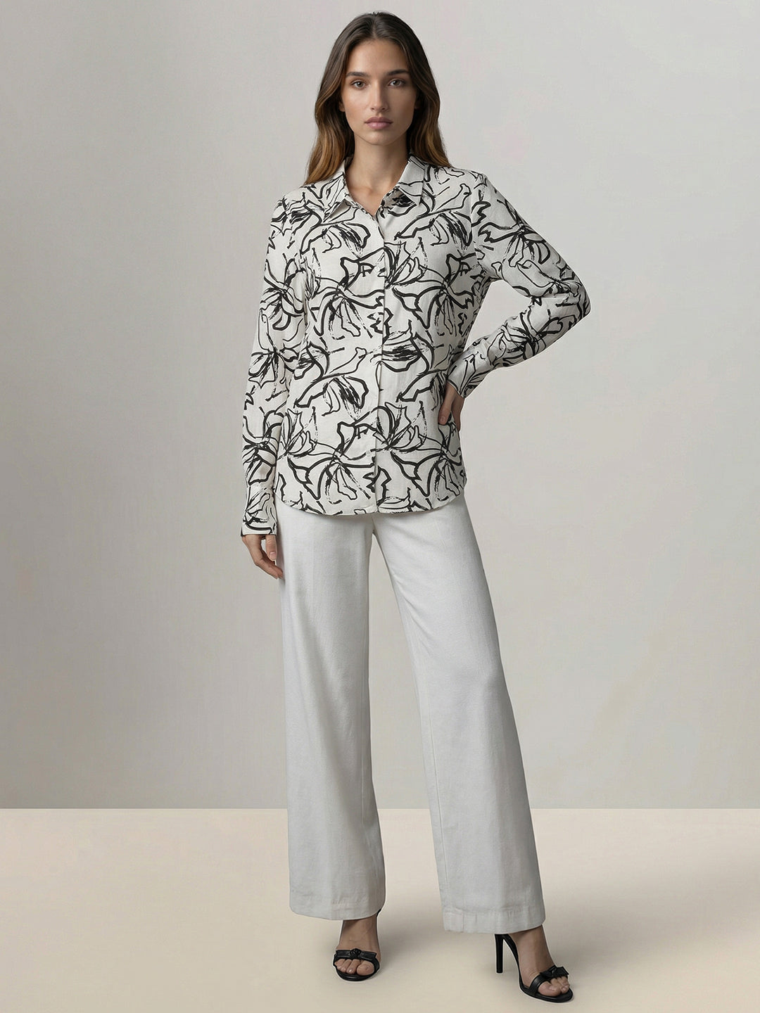 White Printed Shirt