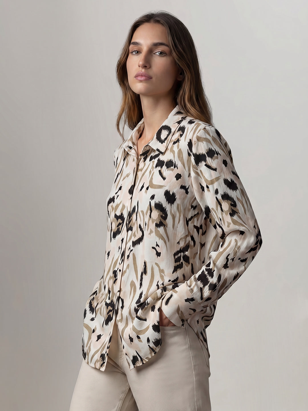 Ecru Printed Shirt