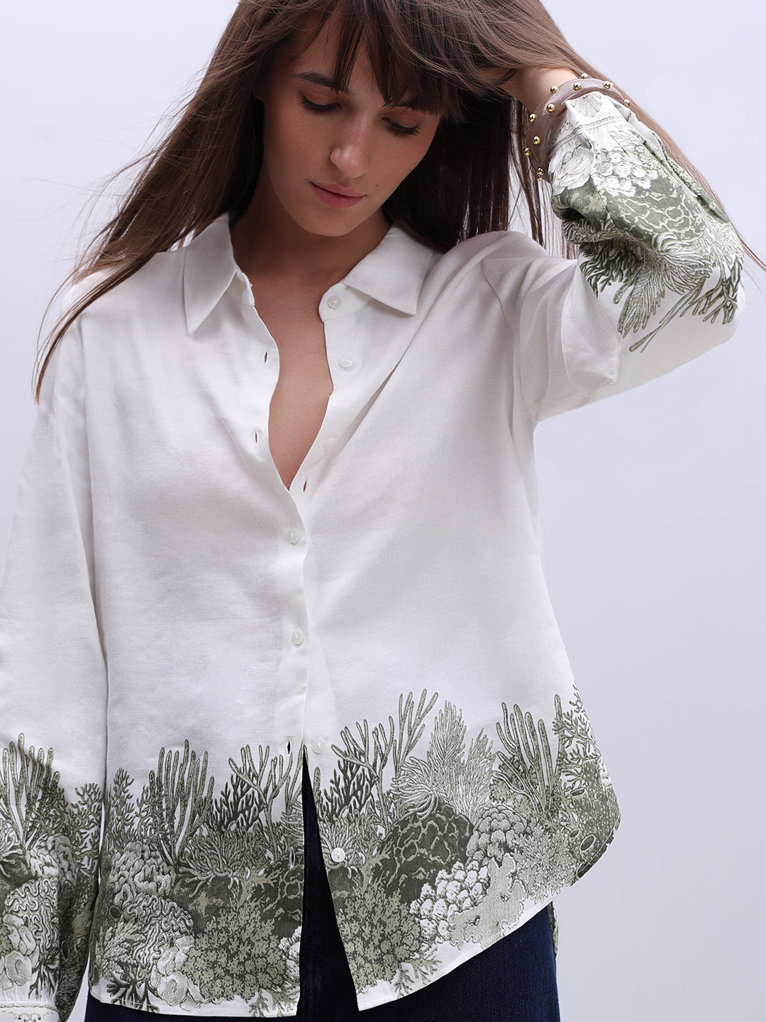 White Printed Shirt