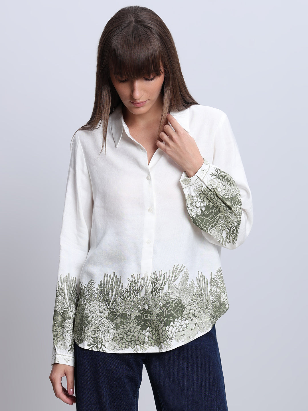 White Printed Shirt
