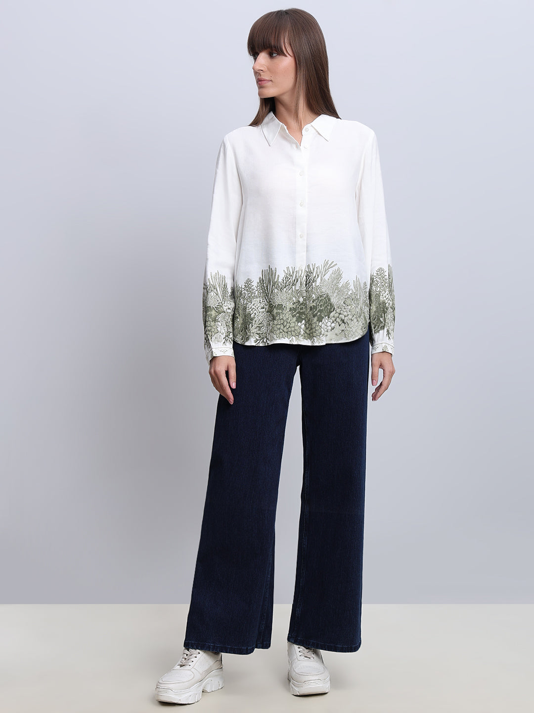 White Printed Shirt