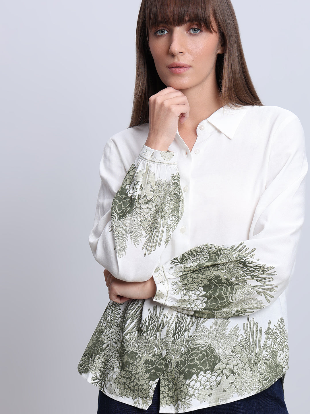 White Printed Shirt
