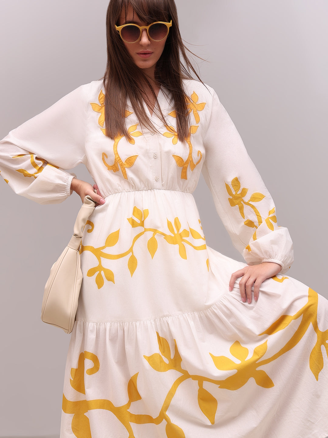 Off-White Printed Midi Dress