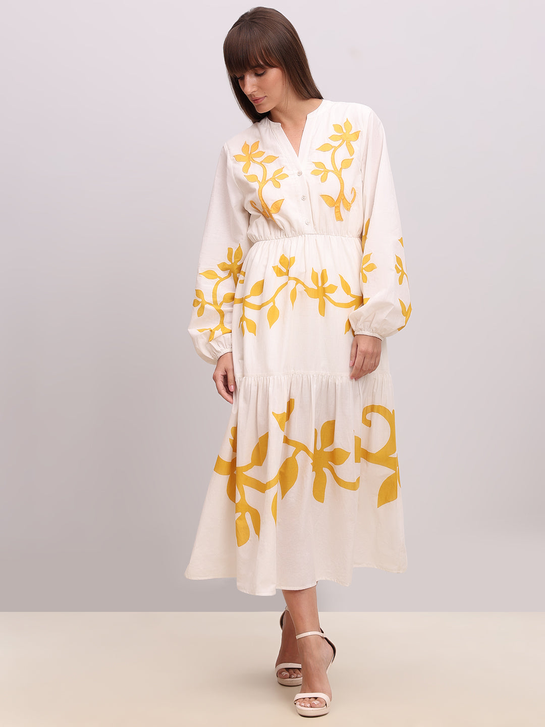 Off-White Printed Midi Dress