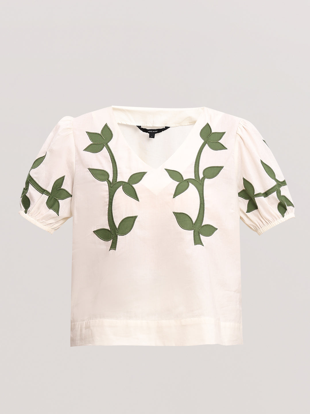 Off-White Embroidered Cotton Top