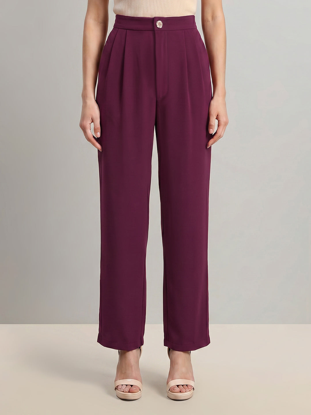 High Rise Straight Fit Trousers
