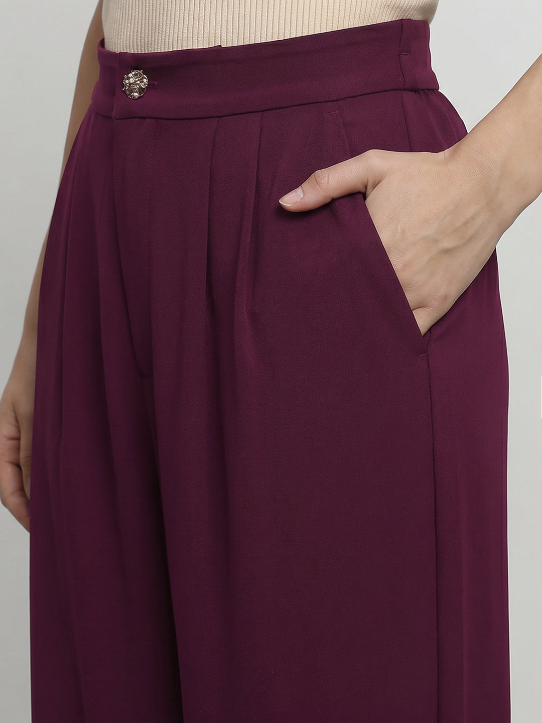 High Rise Straight Fit Trousers