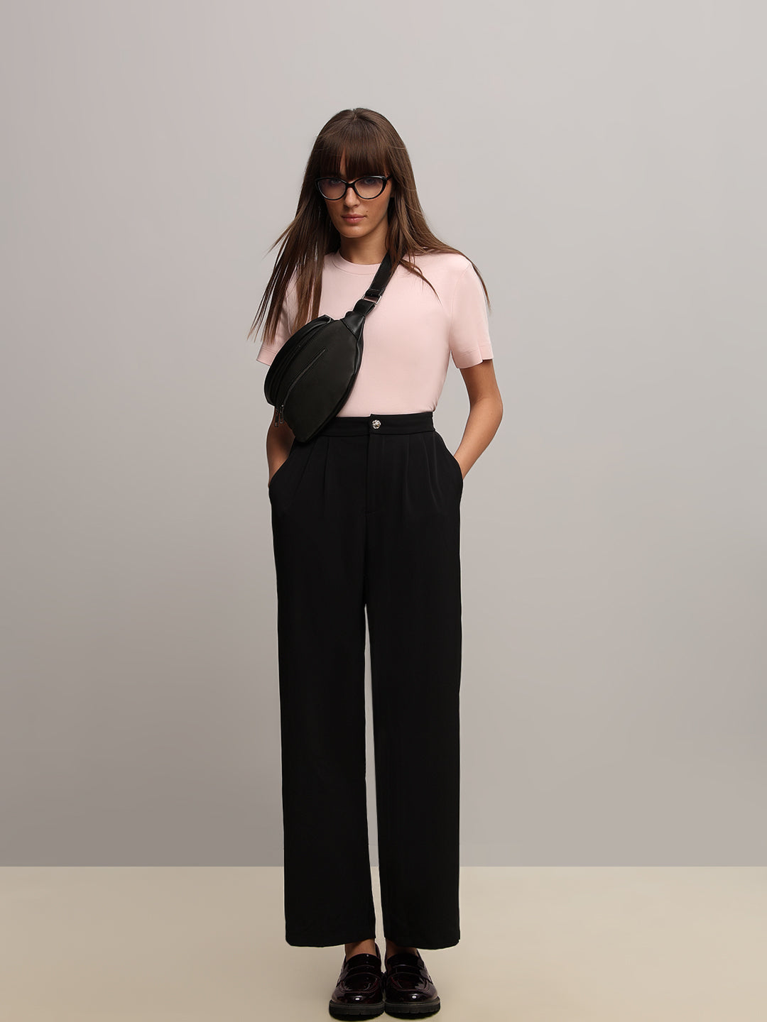 Black Regular Fit Trousers