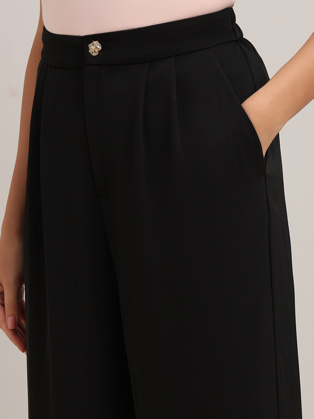 Black Regular Fit Trousers