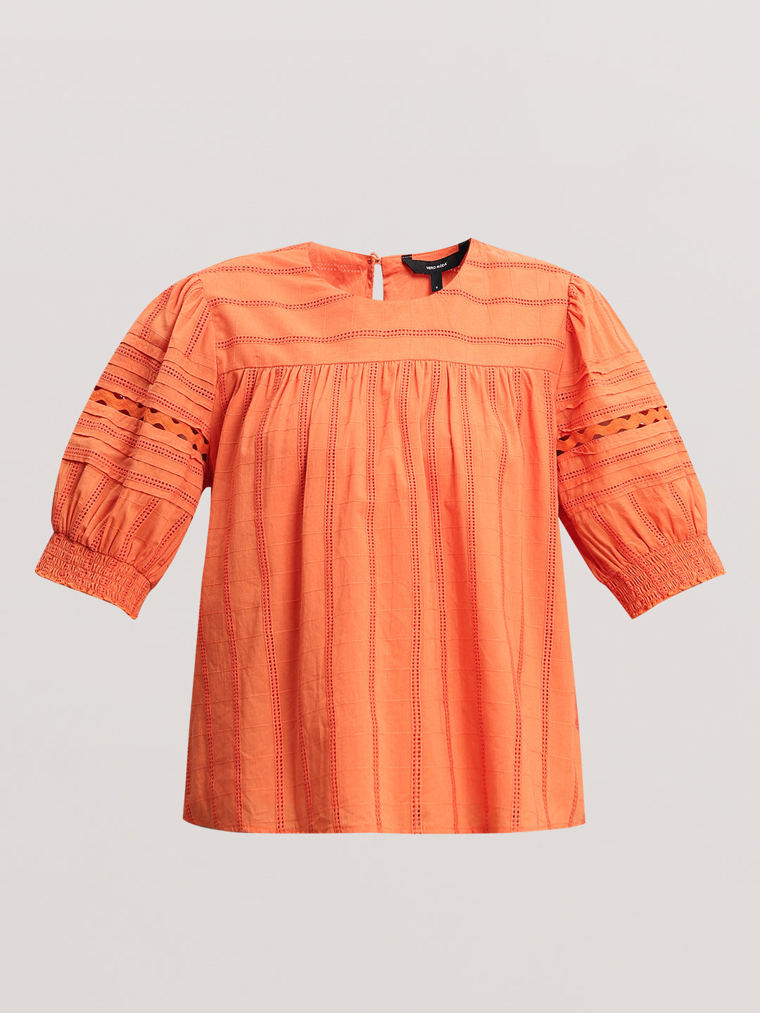 Orange Textured LACE Top