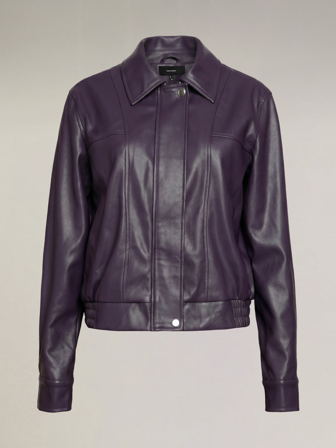 Purple Short PU Jacket