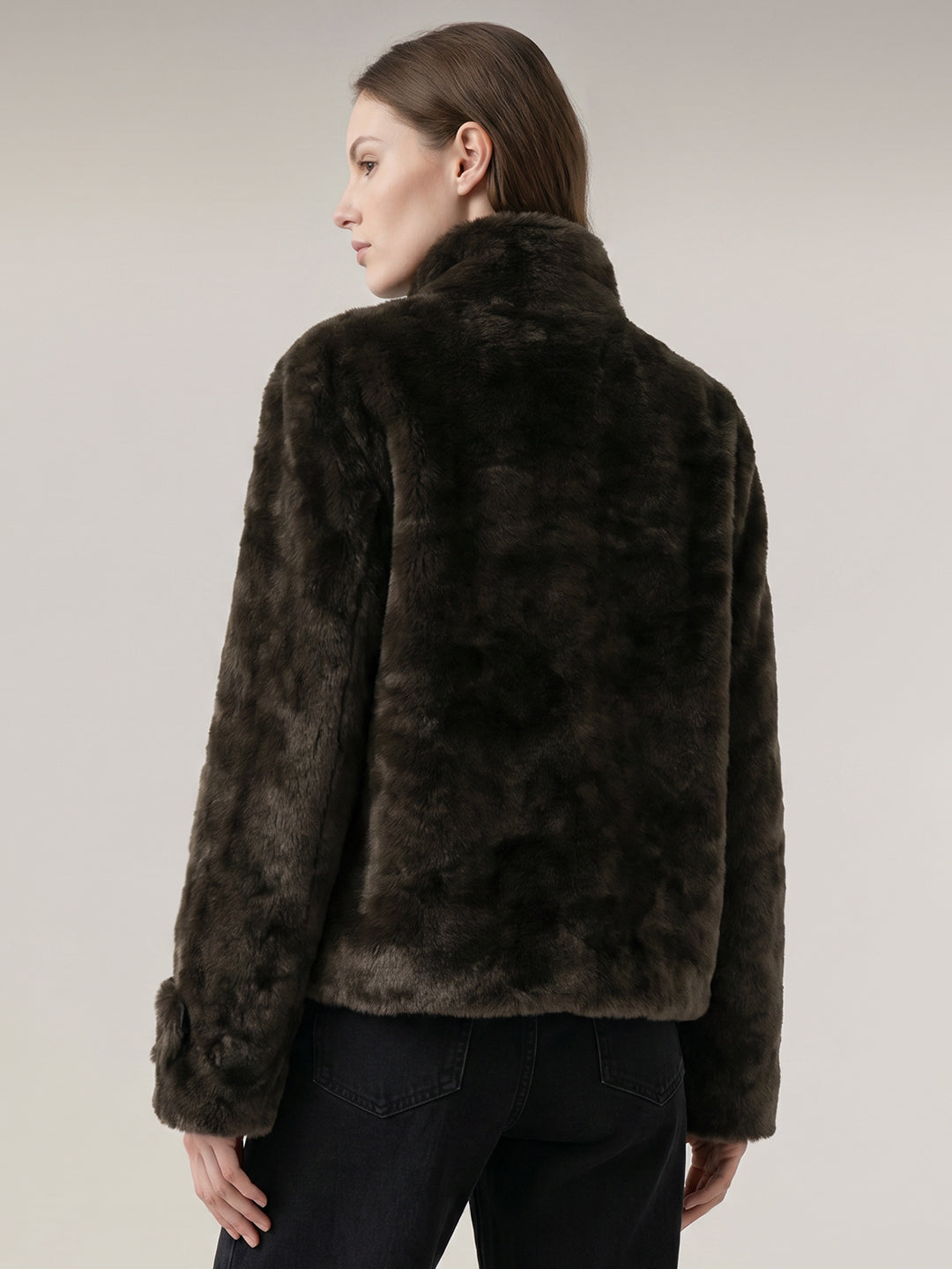 Dark Green Faux Fur Jacket