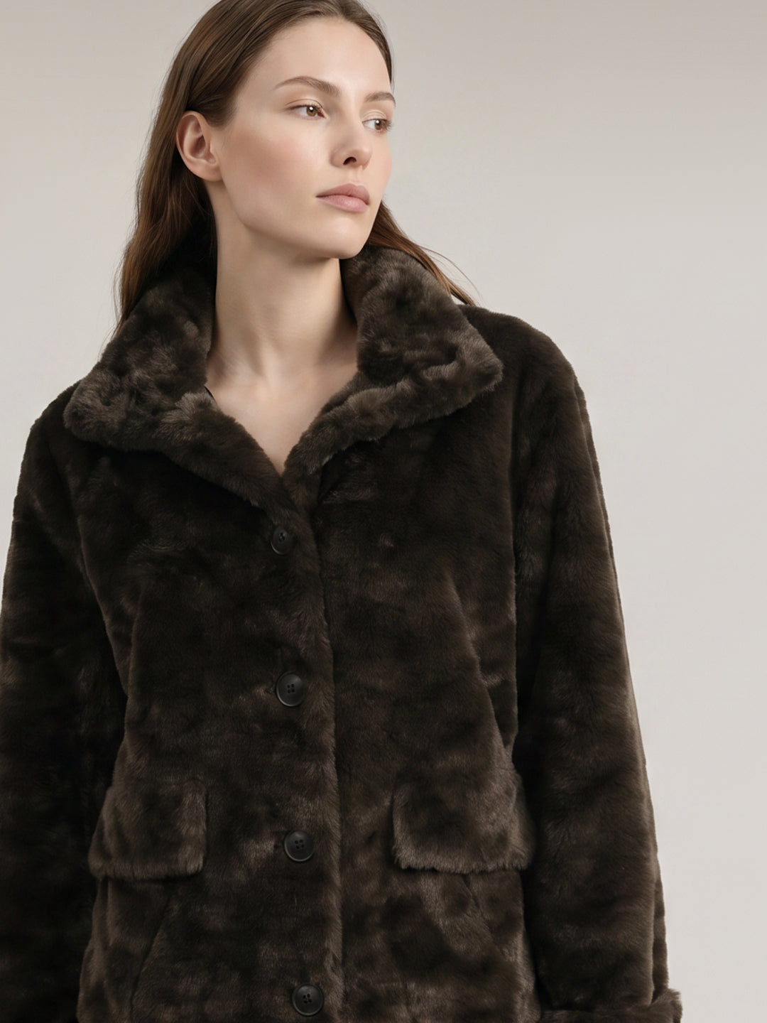 Dark Green Faux Fur Jacket