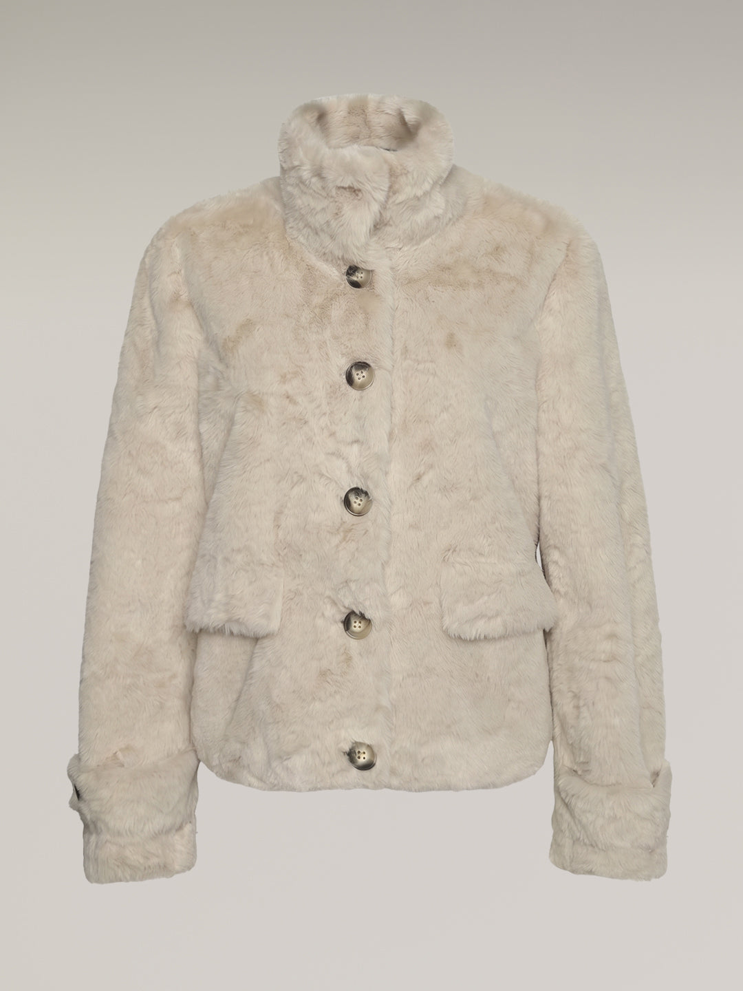 Beige Faux Fur Jacket