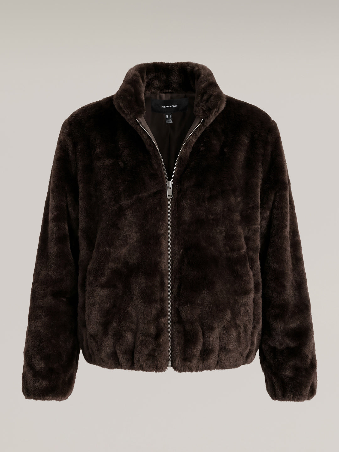 Dark Brown Faux Fur Jacket