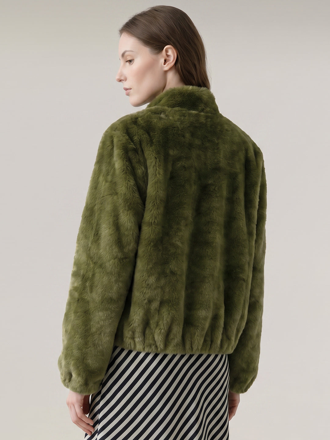 Olive Faux Fur Jacket