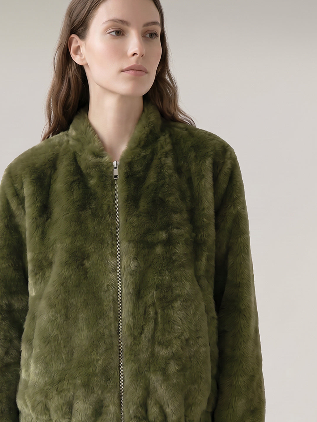Olive Faux Fur Jacket