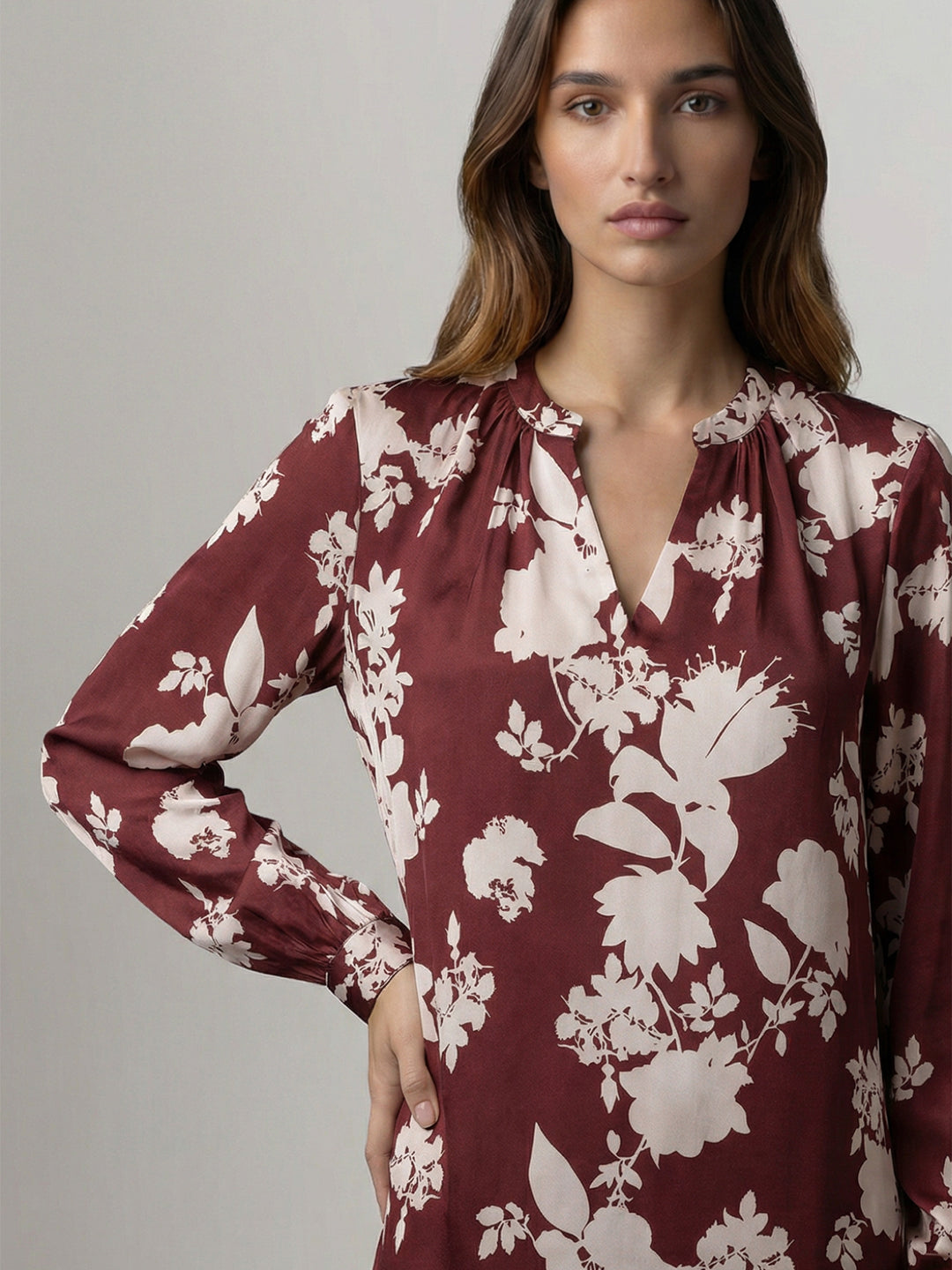 Maroon Printed Shirt