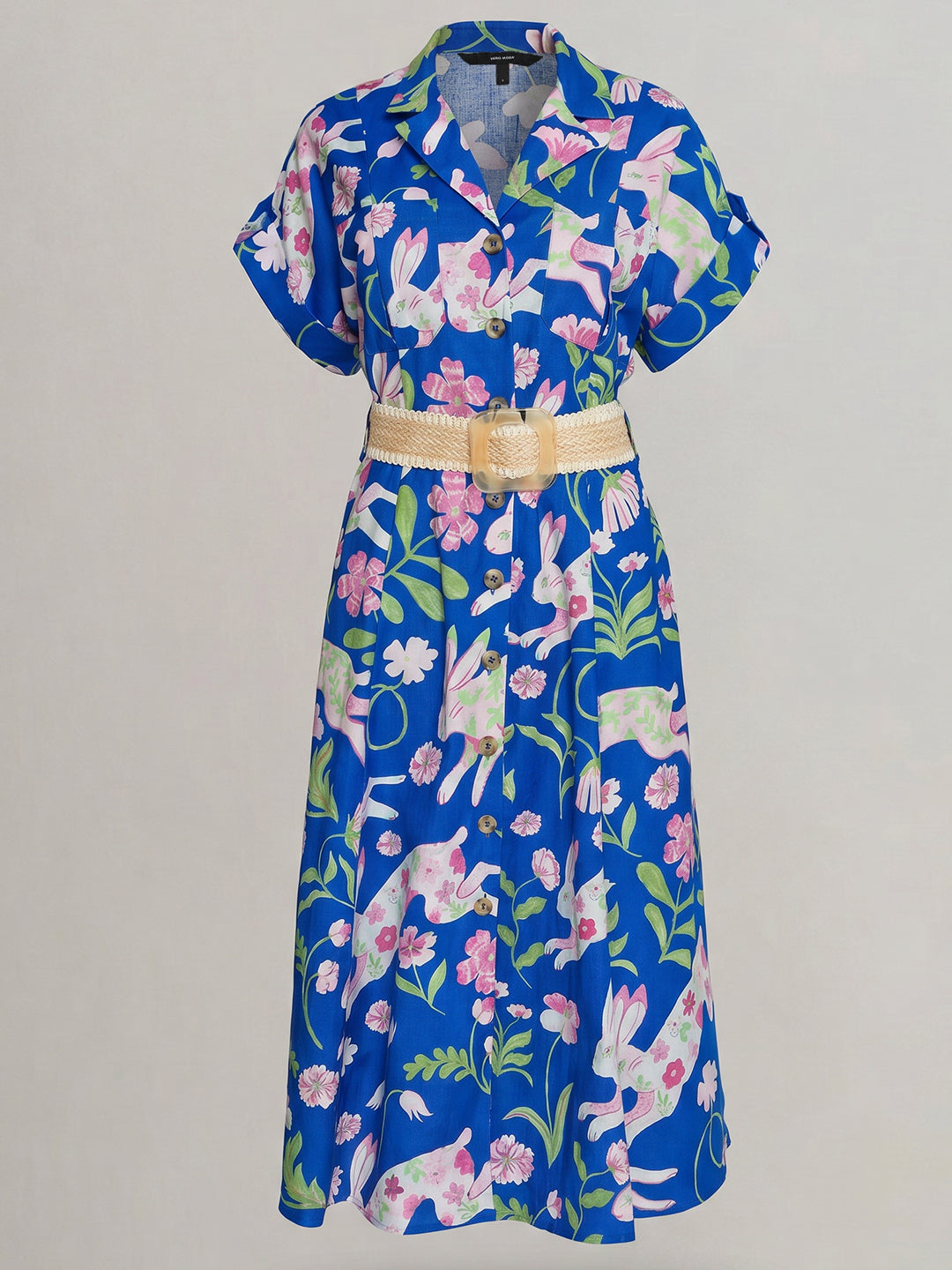 Blue Floral Midi Dress