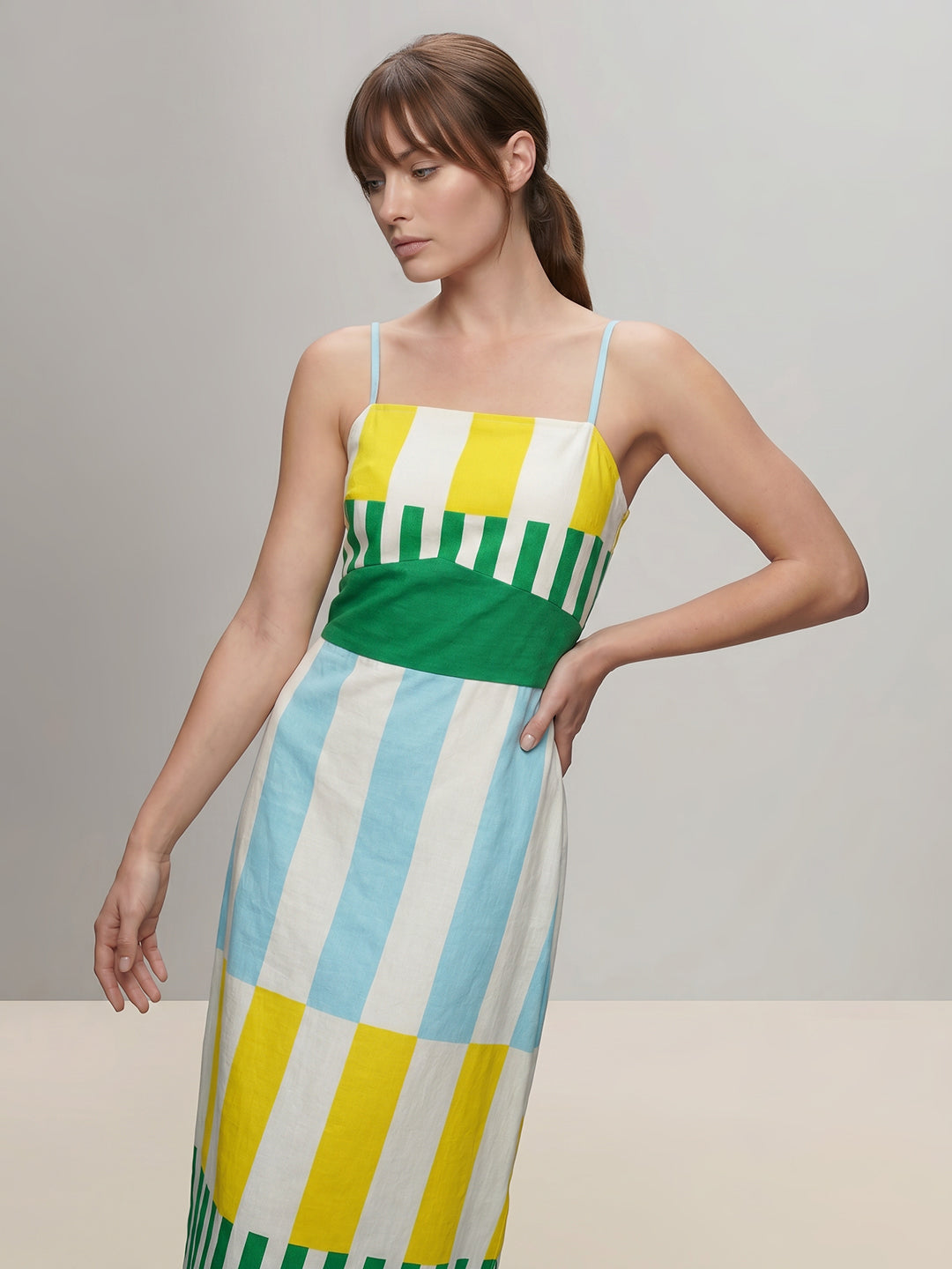 Printed Strappy Midi Dress