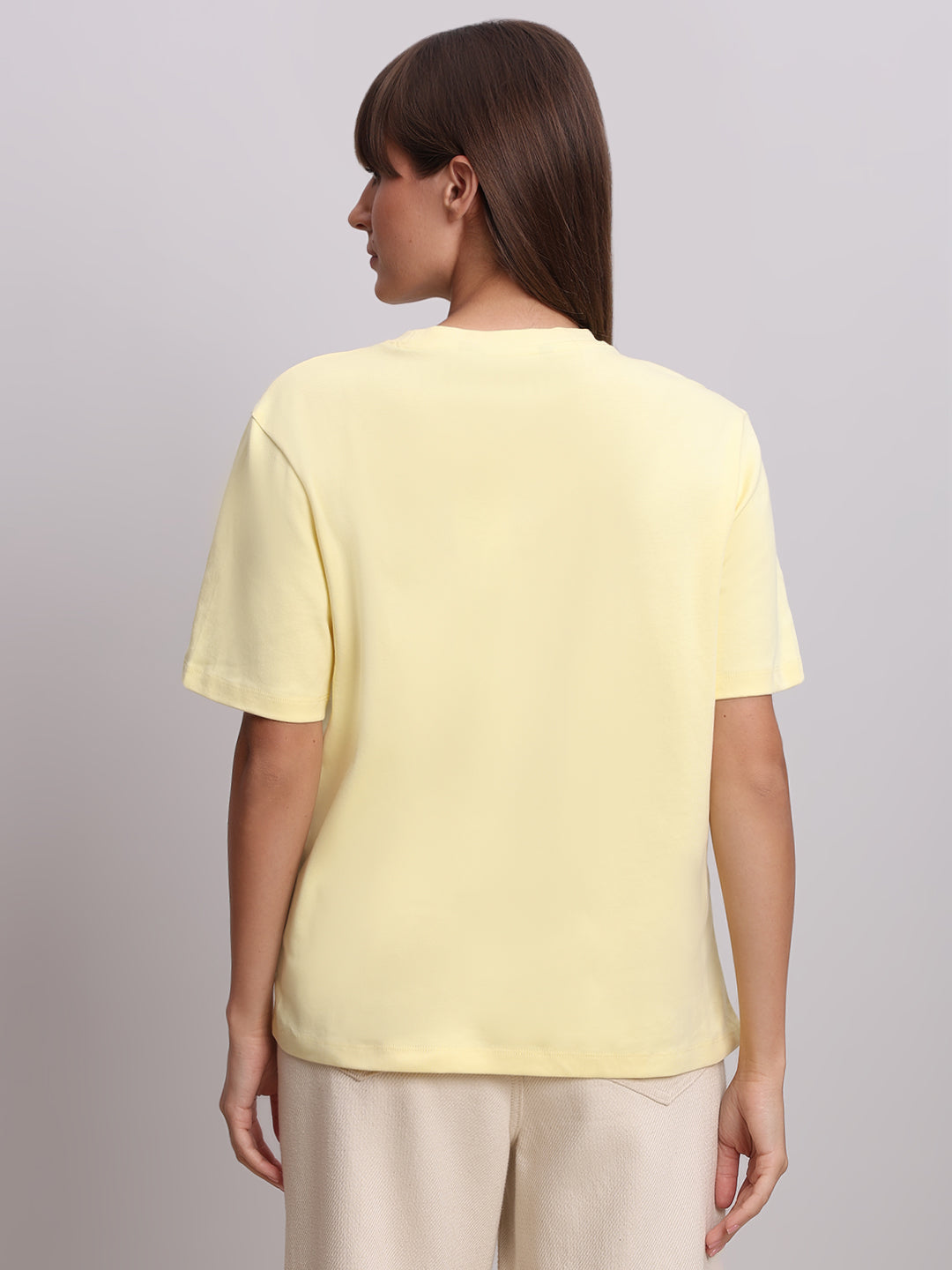 Pastel Yellow Printed T-shirt