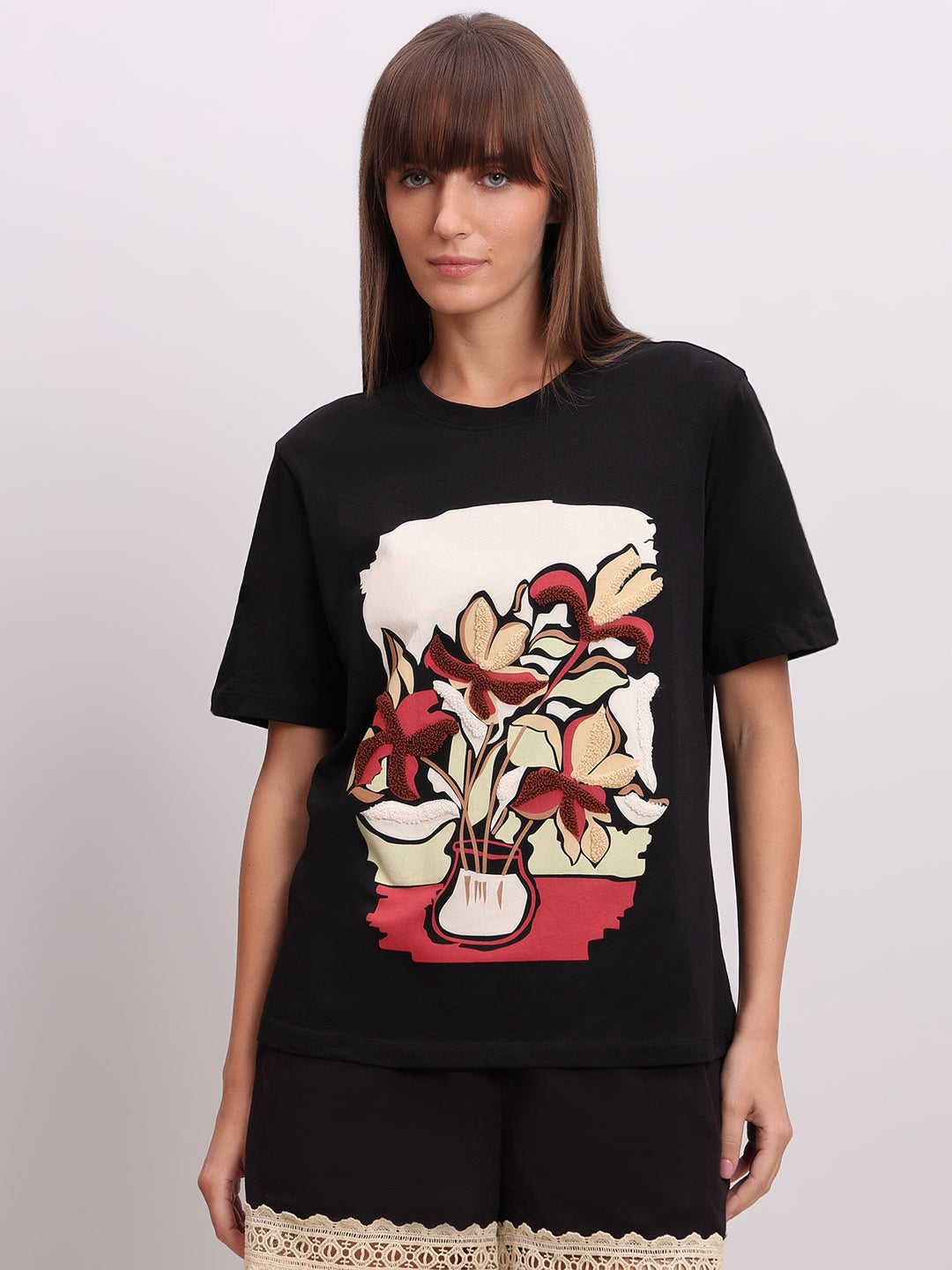 Black Graphic Print T-shirt