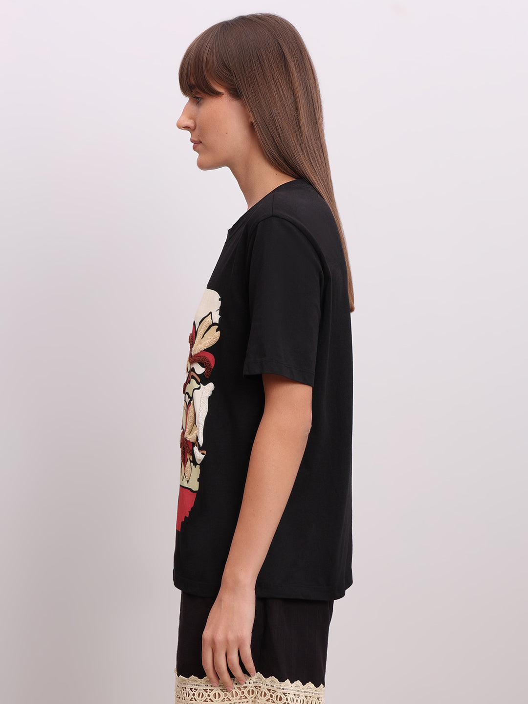 Black Graphic Print T-shirt