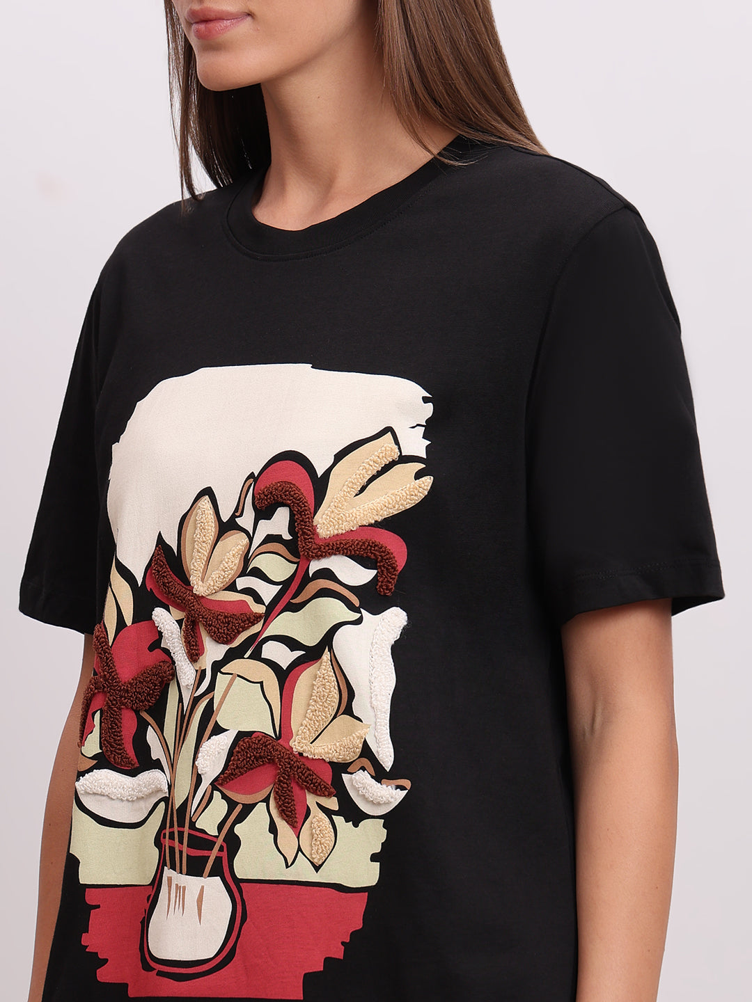 Black Graphic Print T-shirt