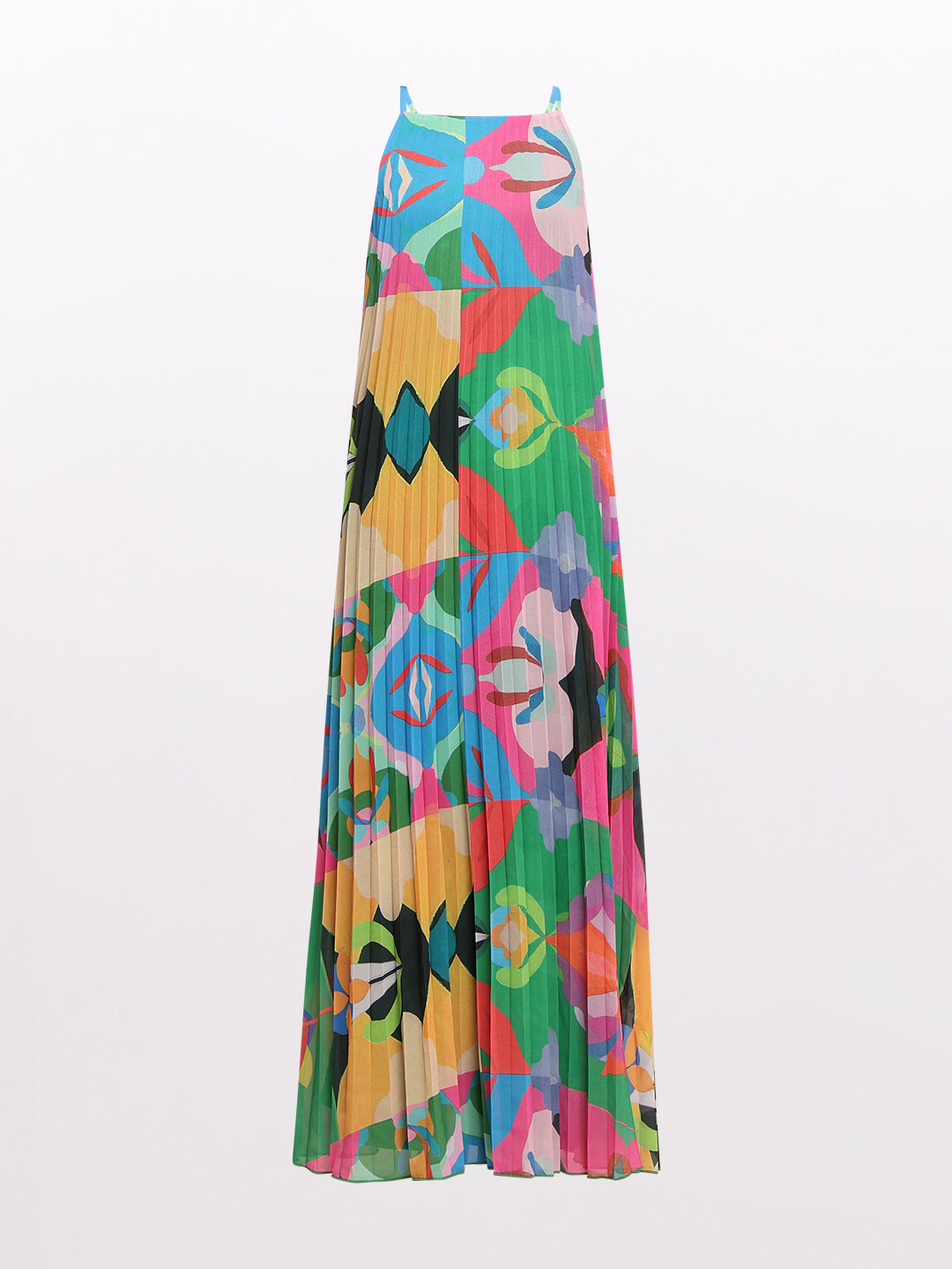 Printed Pleated Maxi Dress