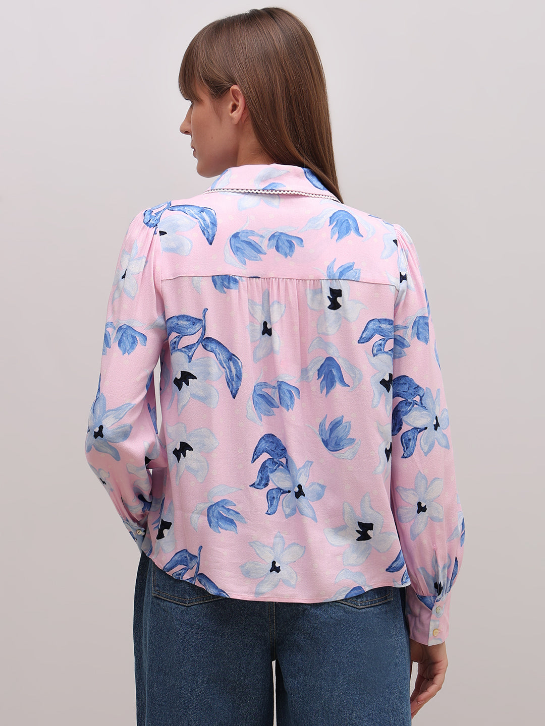Pink Printed Rayon Shirt