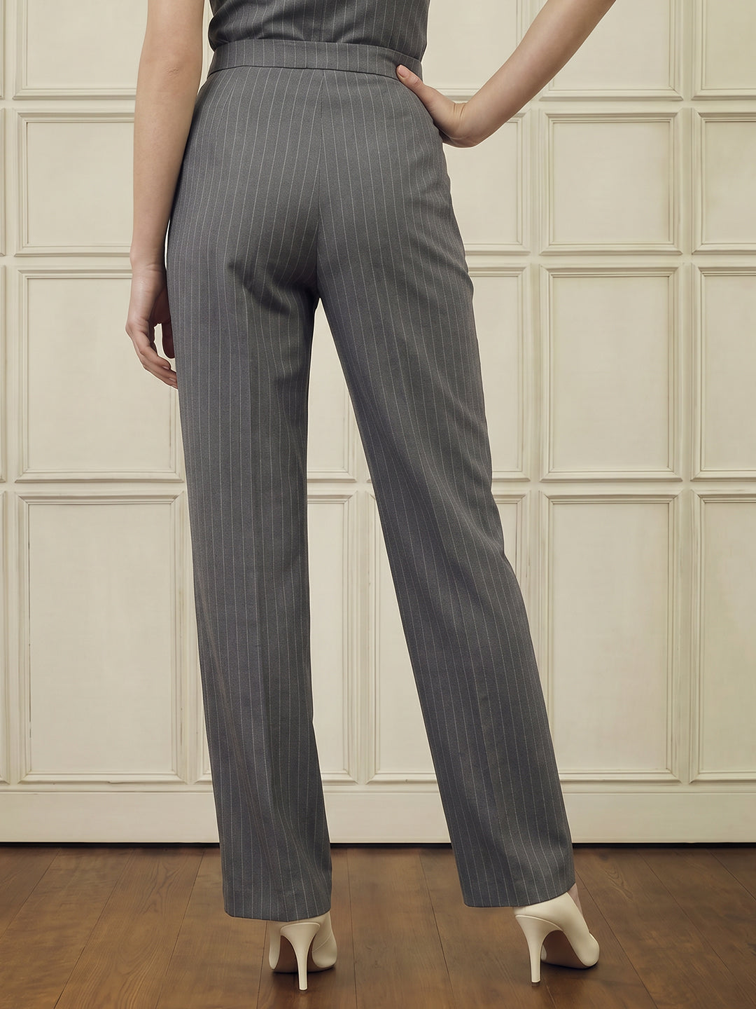 Pinstripe High Rise Trousers