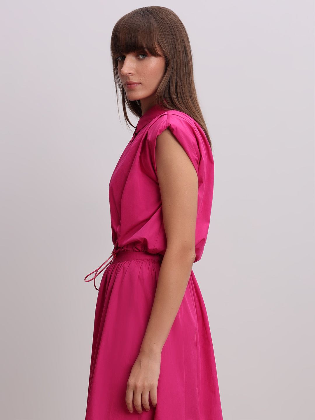 Fuchsia Pink Sleeveless Shirt
