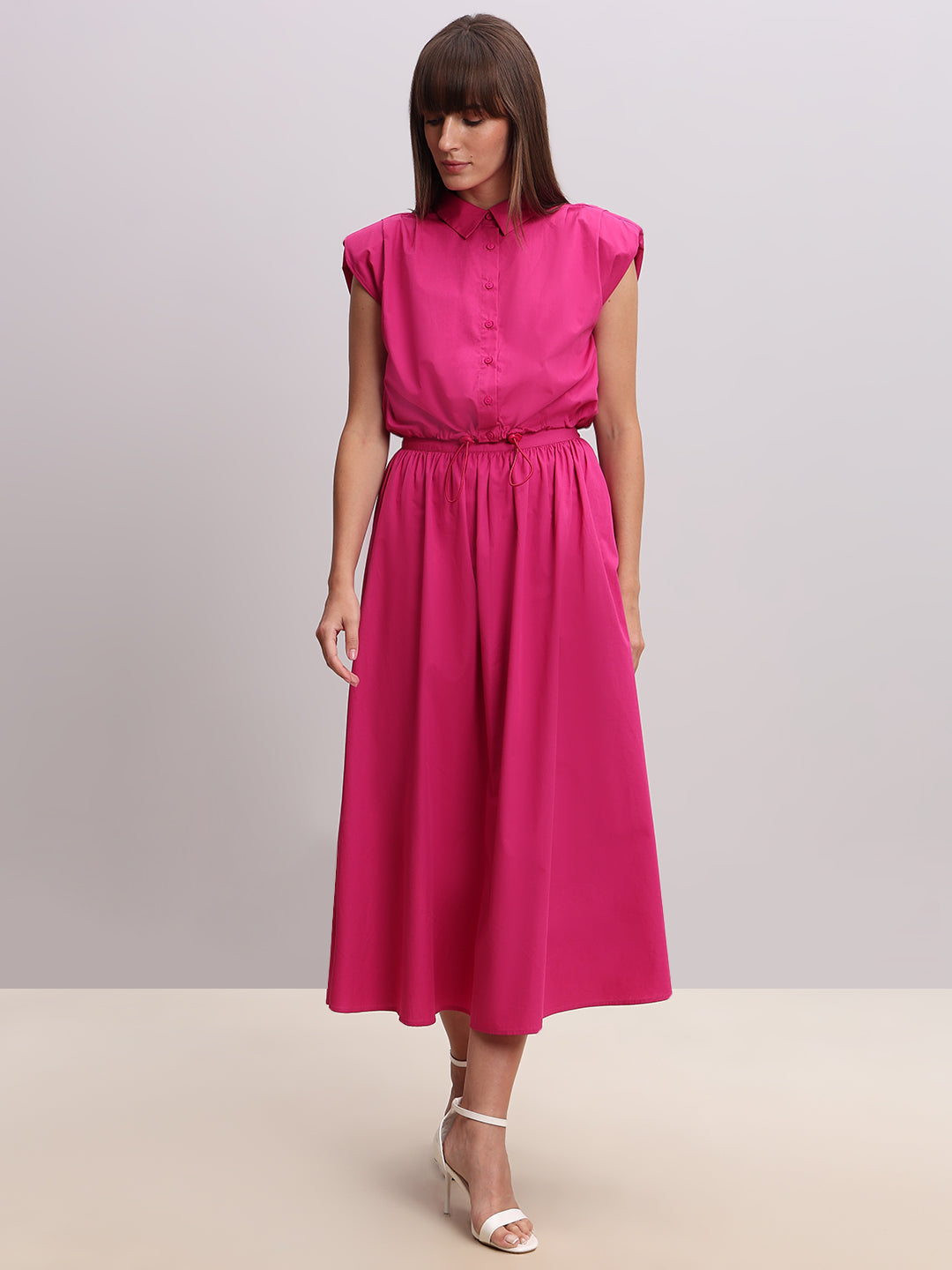 Fuchsia Pink Sleeveless Shirt